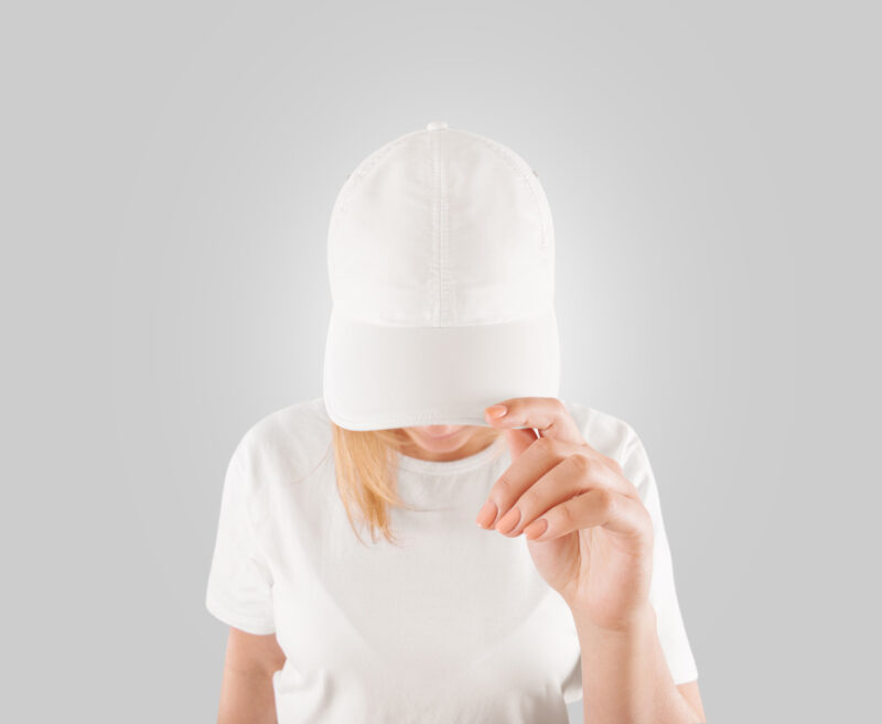 white Cap2Pay  wear on women head
